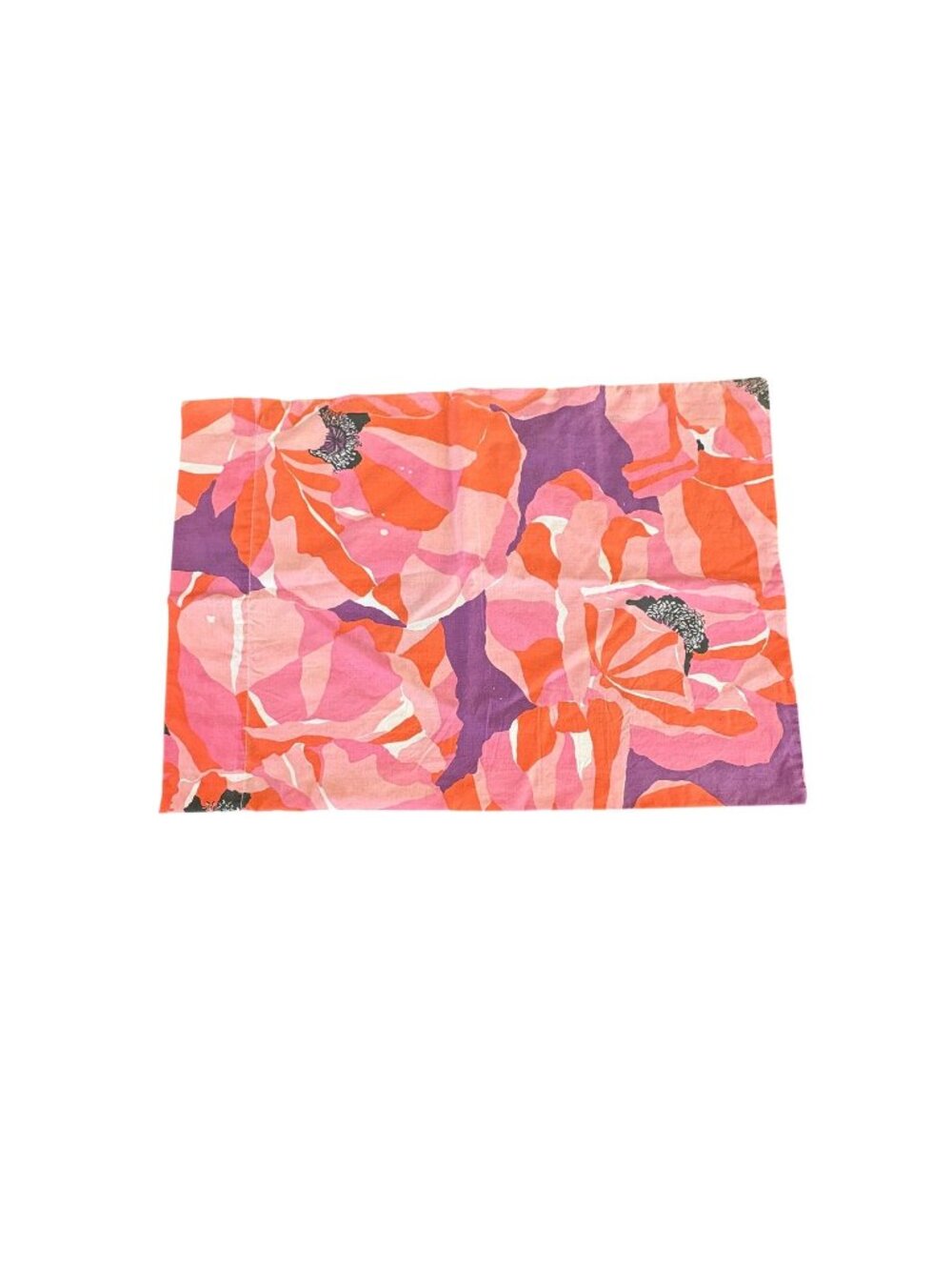 Colorful Retro Pillowcase Oversized Abstract Floral MCM 1970's Standard